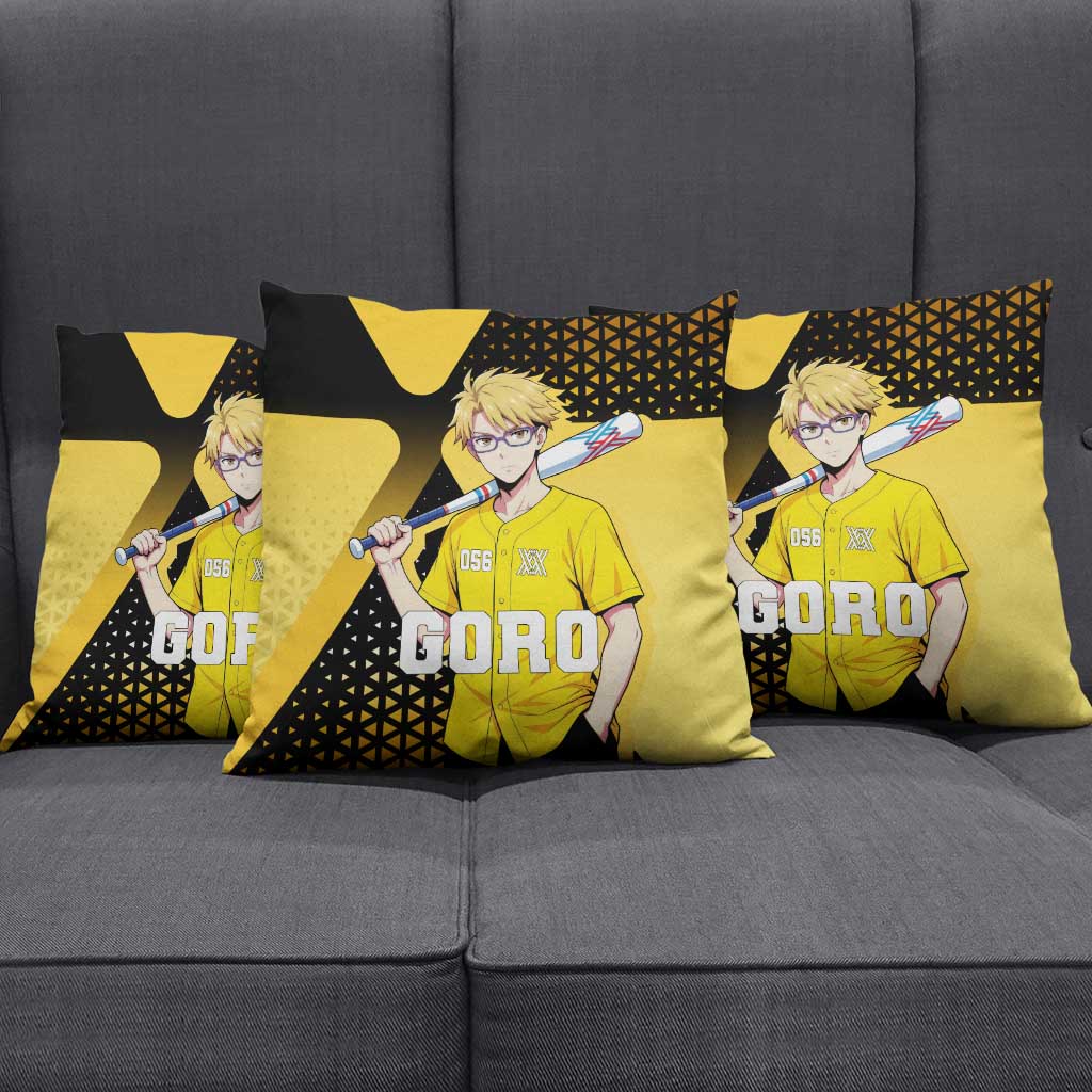 Goro Pillow Cover Yellow Black Baseball Anime Crossover