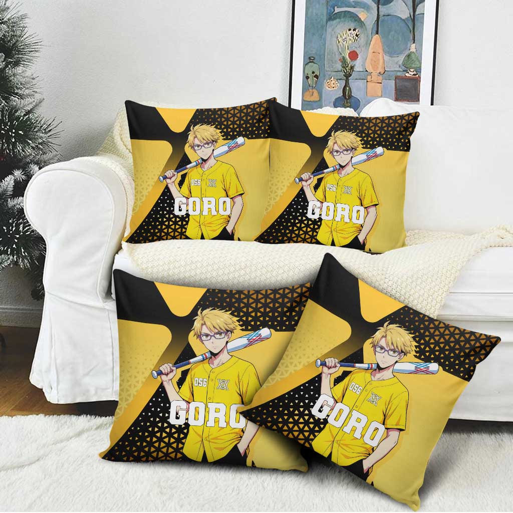 Goro Pillow Cover Yellow Black Baseball Anime Crossover