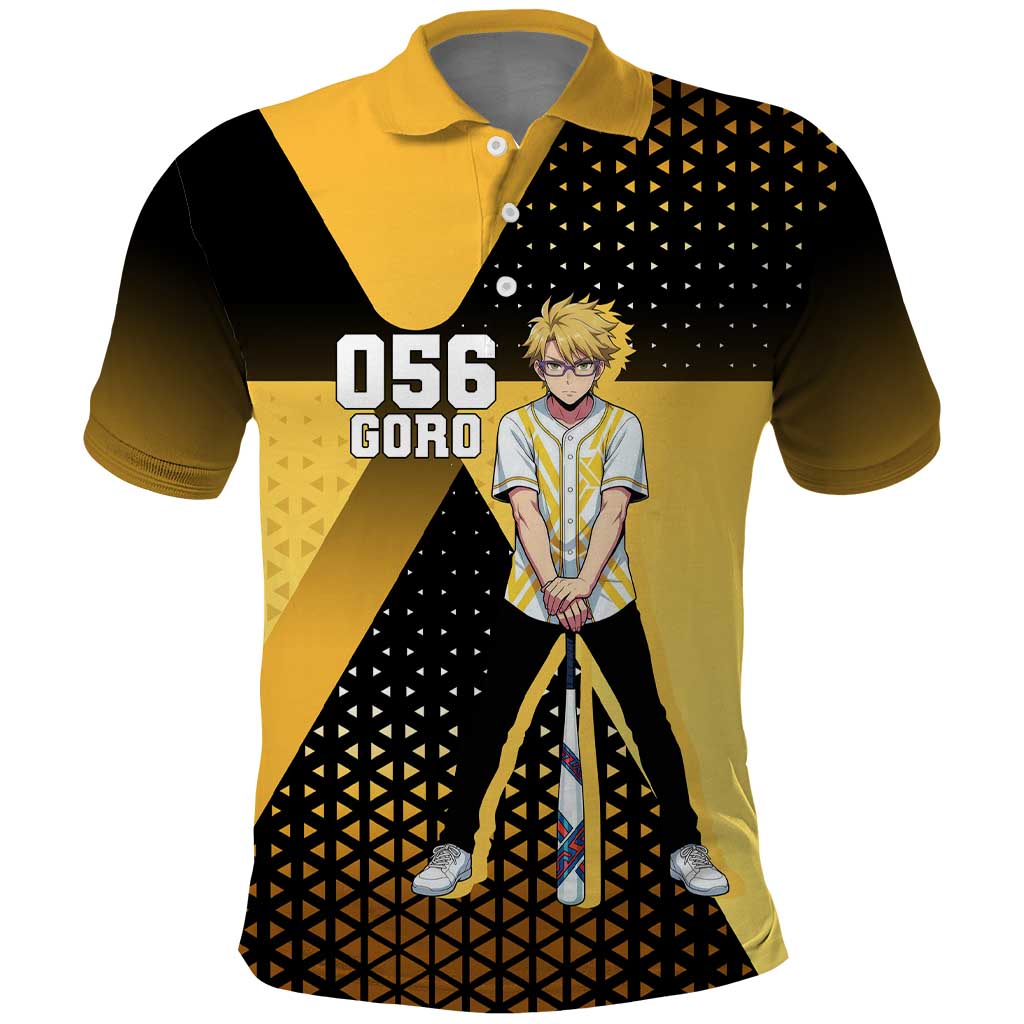 Goro Polo Shirt Yellow Black Baseball Anime Crossover