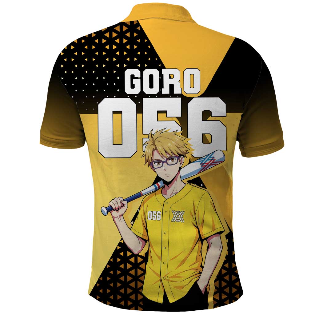 Goro Polo Shirt Yellow Black Baseball Anime Crossover