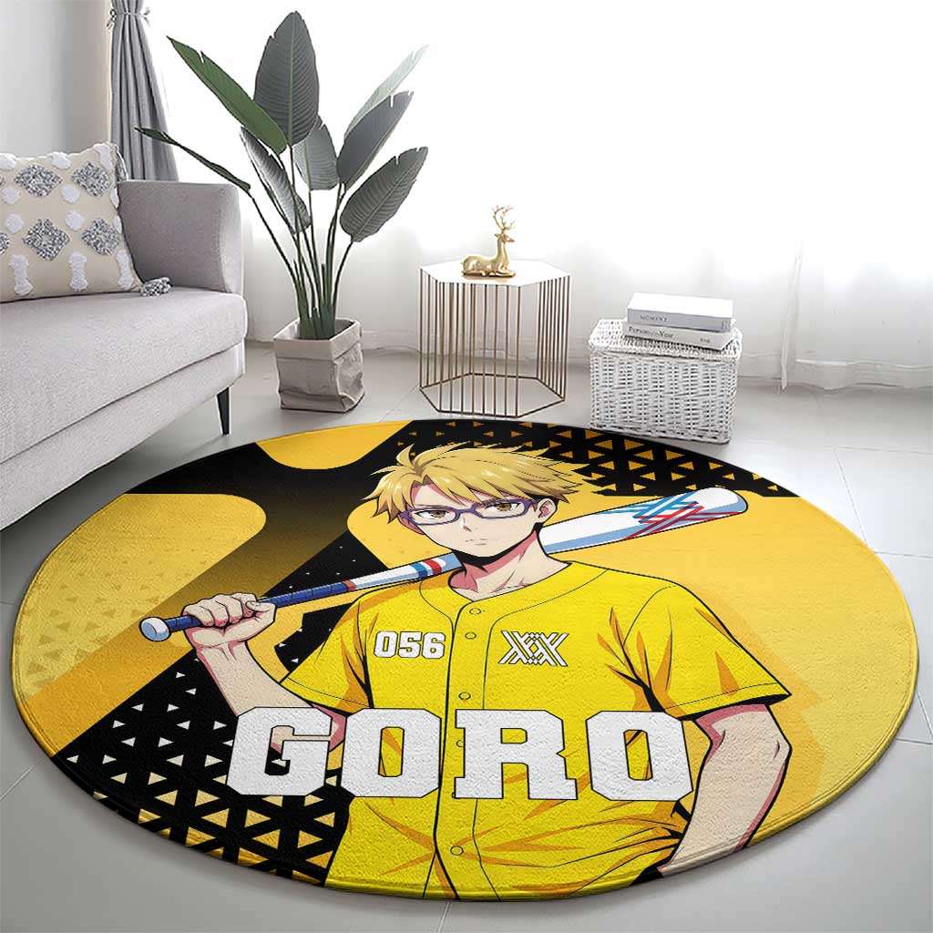 Goro Round Carpet Yellow Black Baseball Anime Crossover