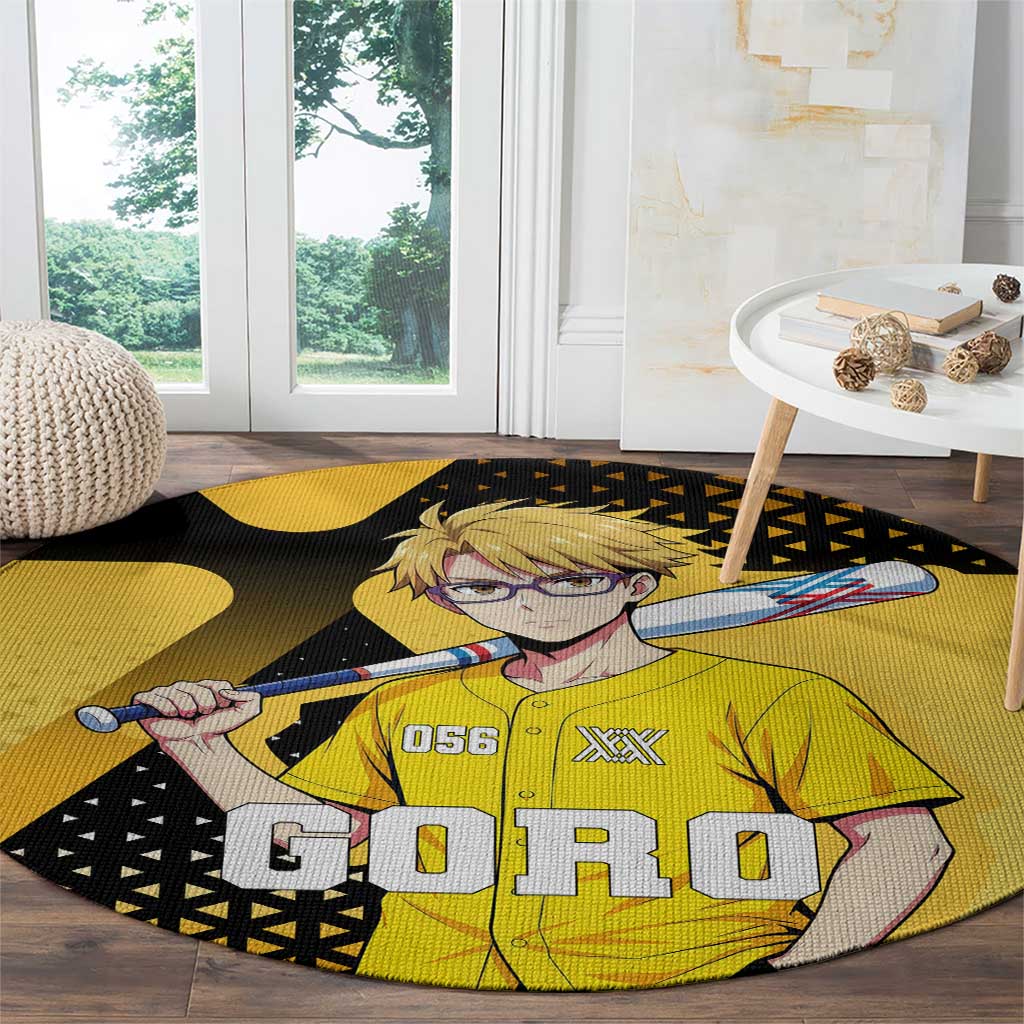 Goro Round Carpet Yellow Black Baseball Anime Crossover