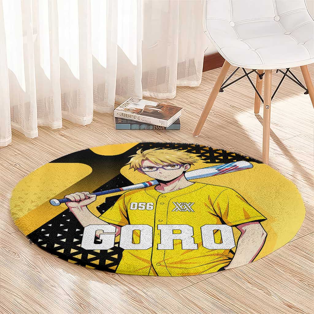 Goro Round Carpet Yellow Black Baseball Anime Crossover