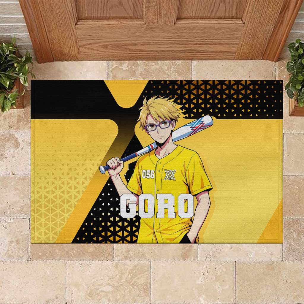Goro Rubber Doormat Yellow Black Baseball Anime Crossover