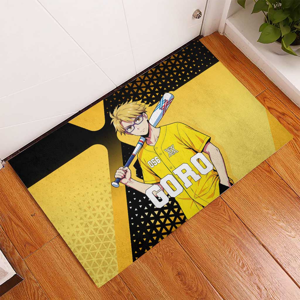 Goro Rubber Doormat Yellow Black Baseball Anime Crossover