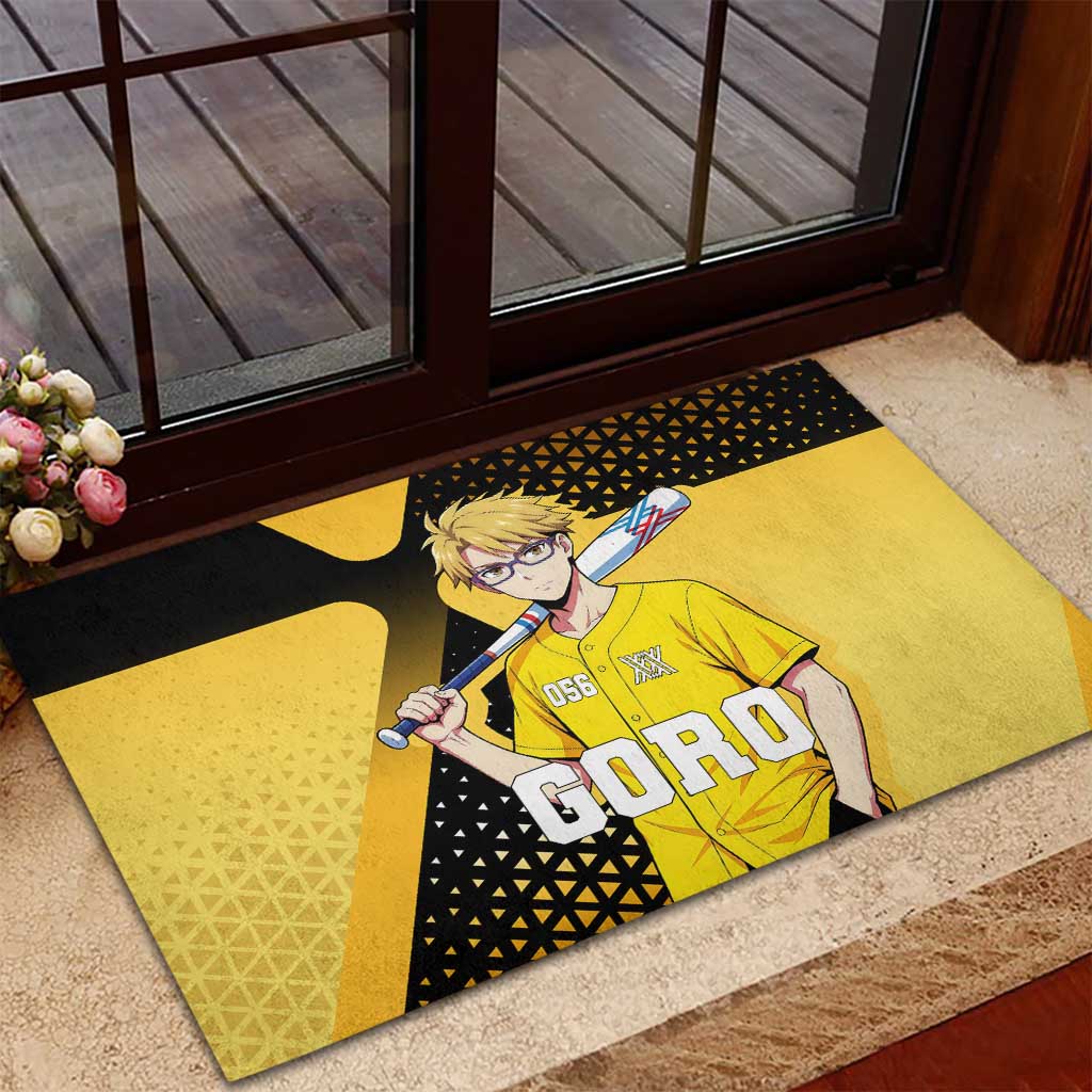 Goro Rubber Doormat Yellow Black Baseball Anime Crossover