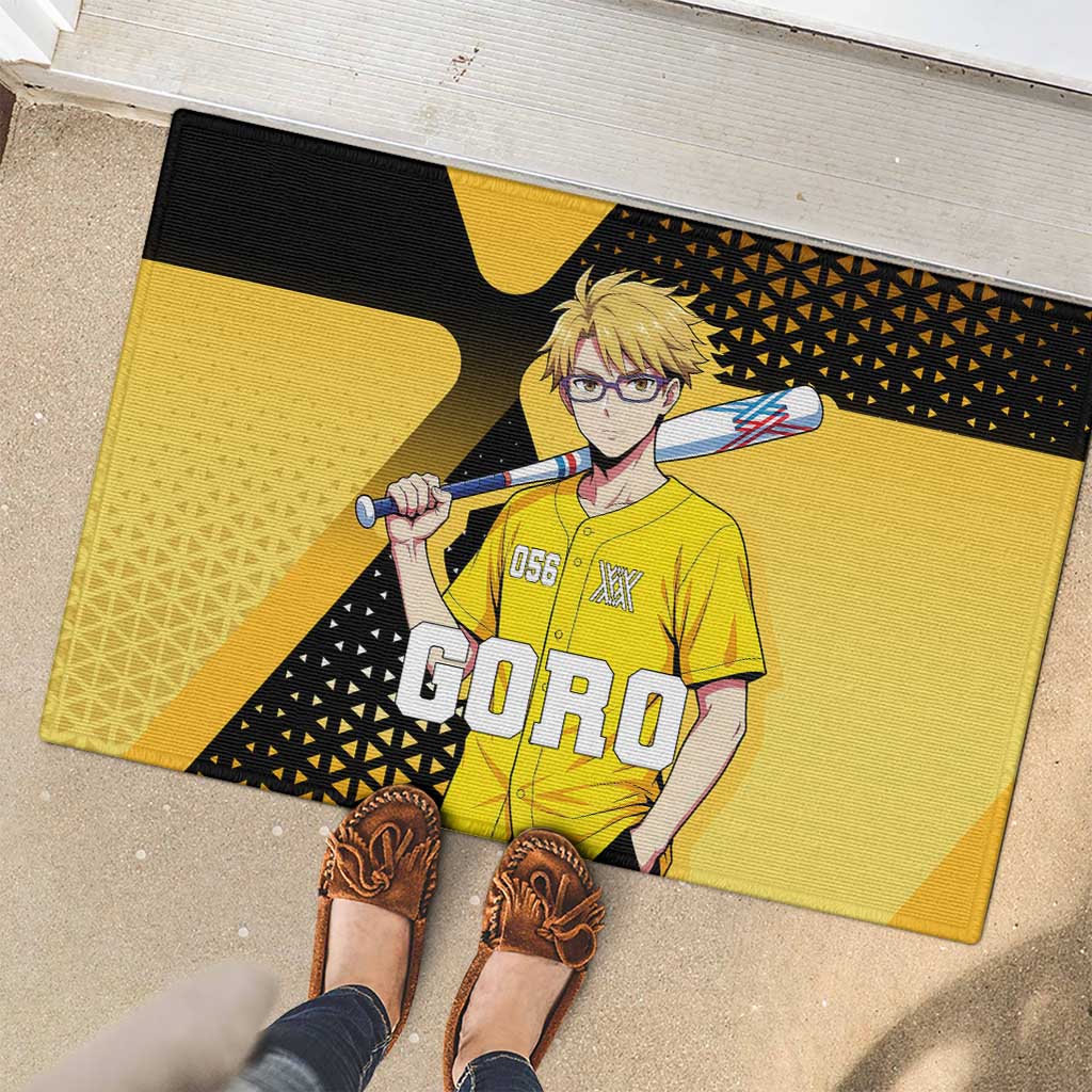 Goro Rubber Doormat Yellow Black Baseball Anime Crossover