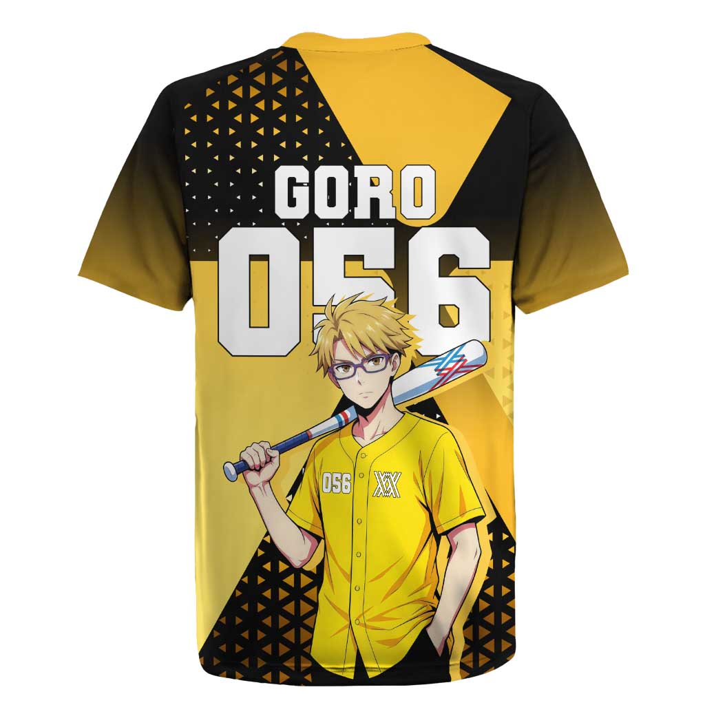 Goro Rugby Jersey Yellow Black Baseball Anime Crossover