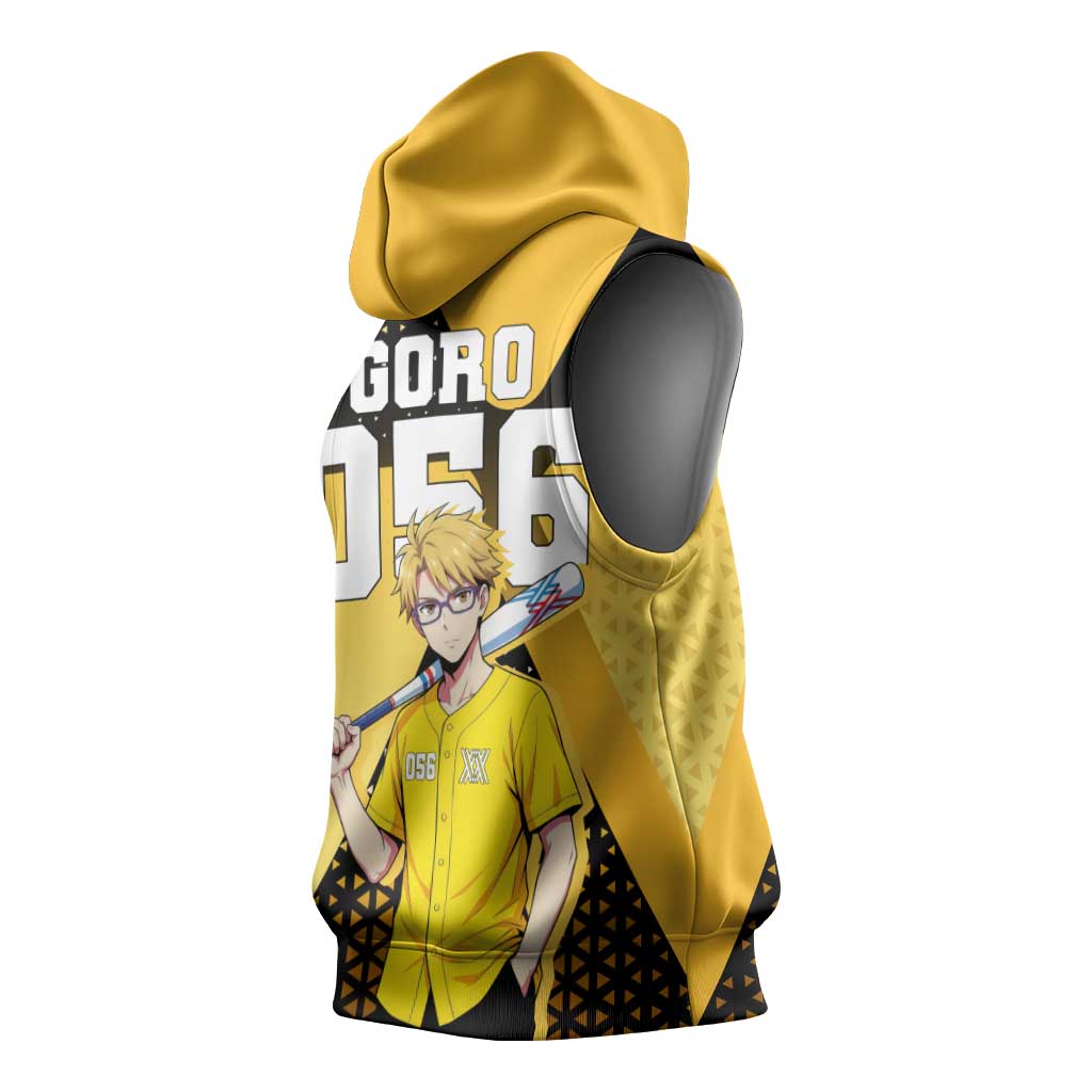 Goro Sleeveless Hoodie Yellow Black Baseball Anime Crossover