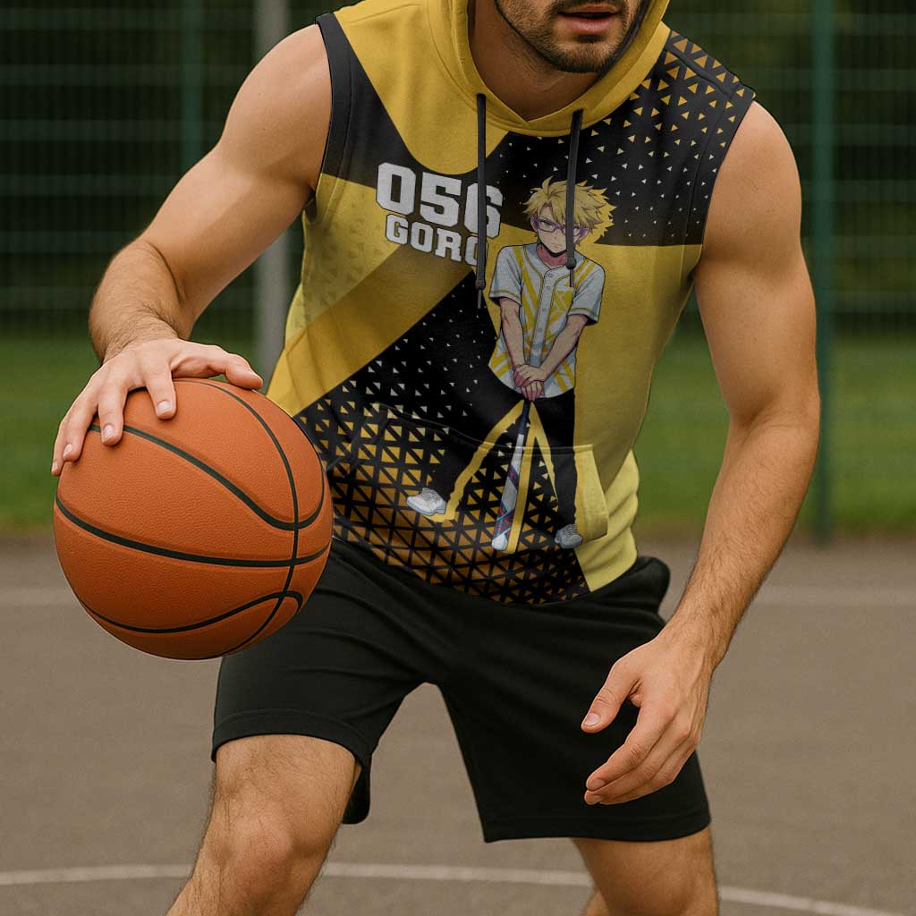 Goro Sleeveless Hoodie Yellow Black Baseball Anime Crossover