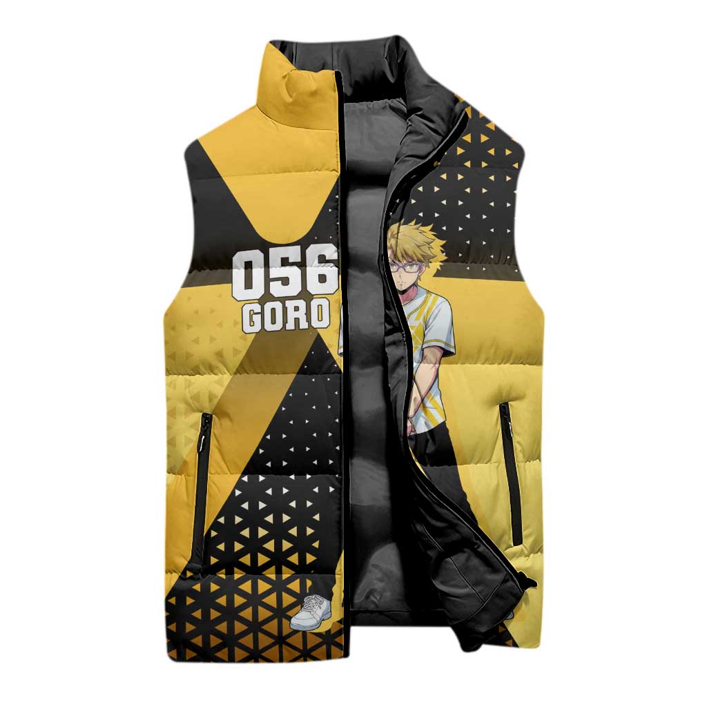 Goro Sleeveless Puffer Jacket Yellow Black Baseball Anime Crossover