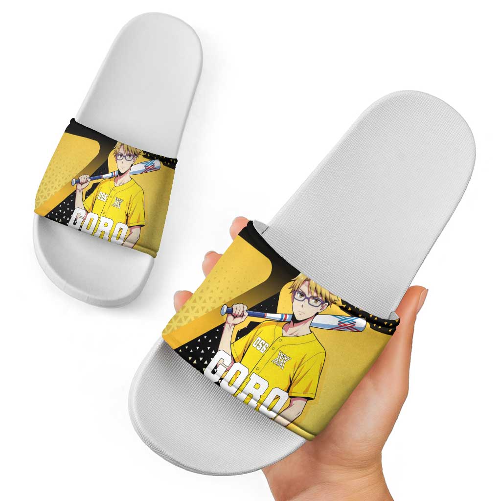 Goro Slide Sandals Yellow Black Baseball Anime Crossover