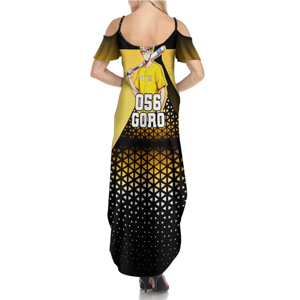 Goro Summer Maxi Dress Yellow Black Baseball Anime Crossover