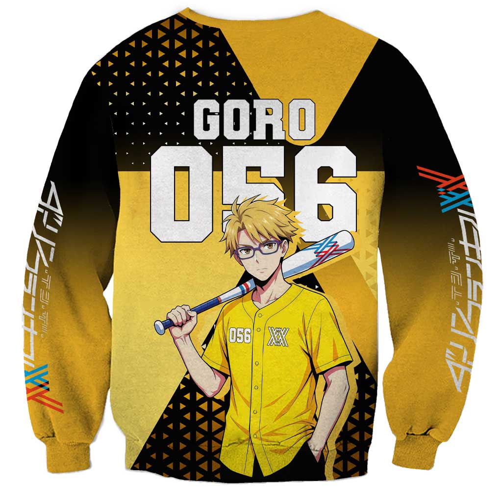 Goro Sweatshirt Yellow Black Baseball Anime Crossover