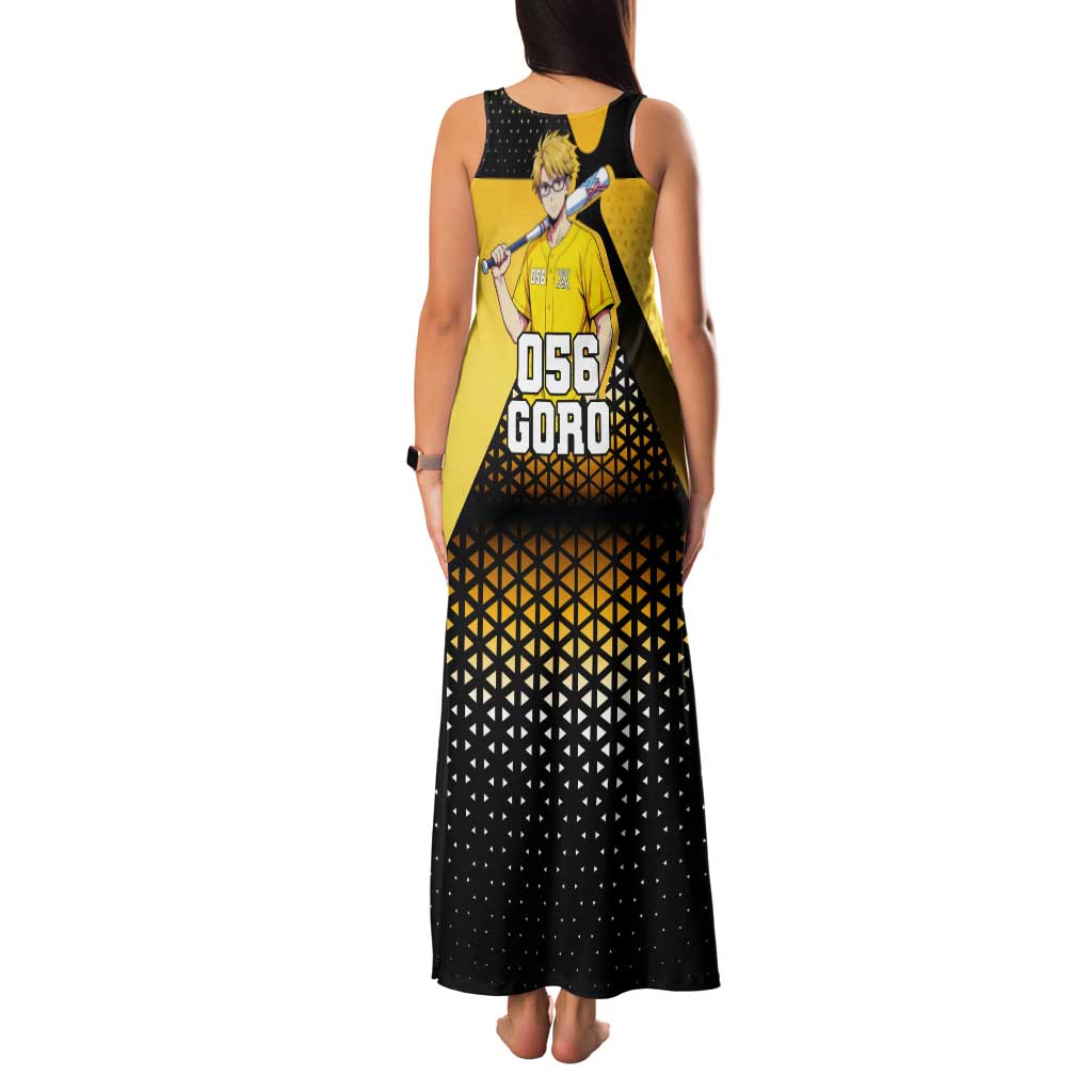 Goro Tank Maxi Dress Yellow Black Baseball Anime Crossover