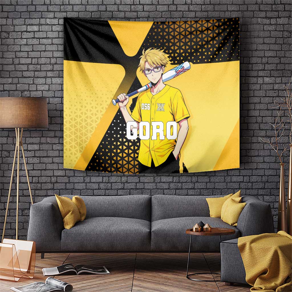 Goro Tapestry Yellow Black Baseball Anime Crossover
