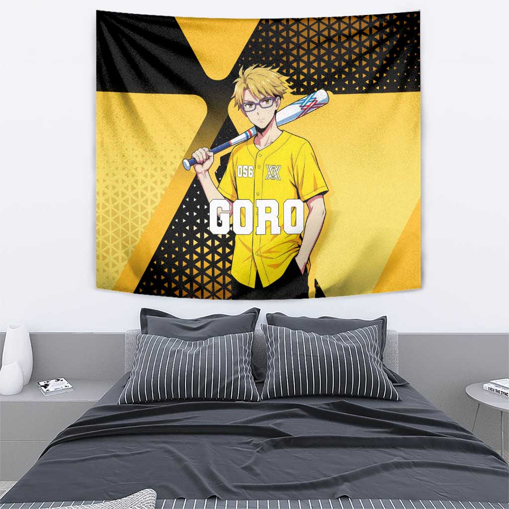 Goro Tapestry Yellow Black Baseball Anime Crossover