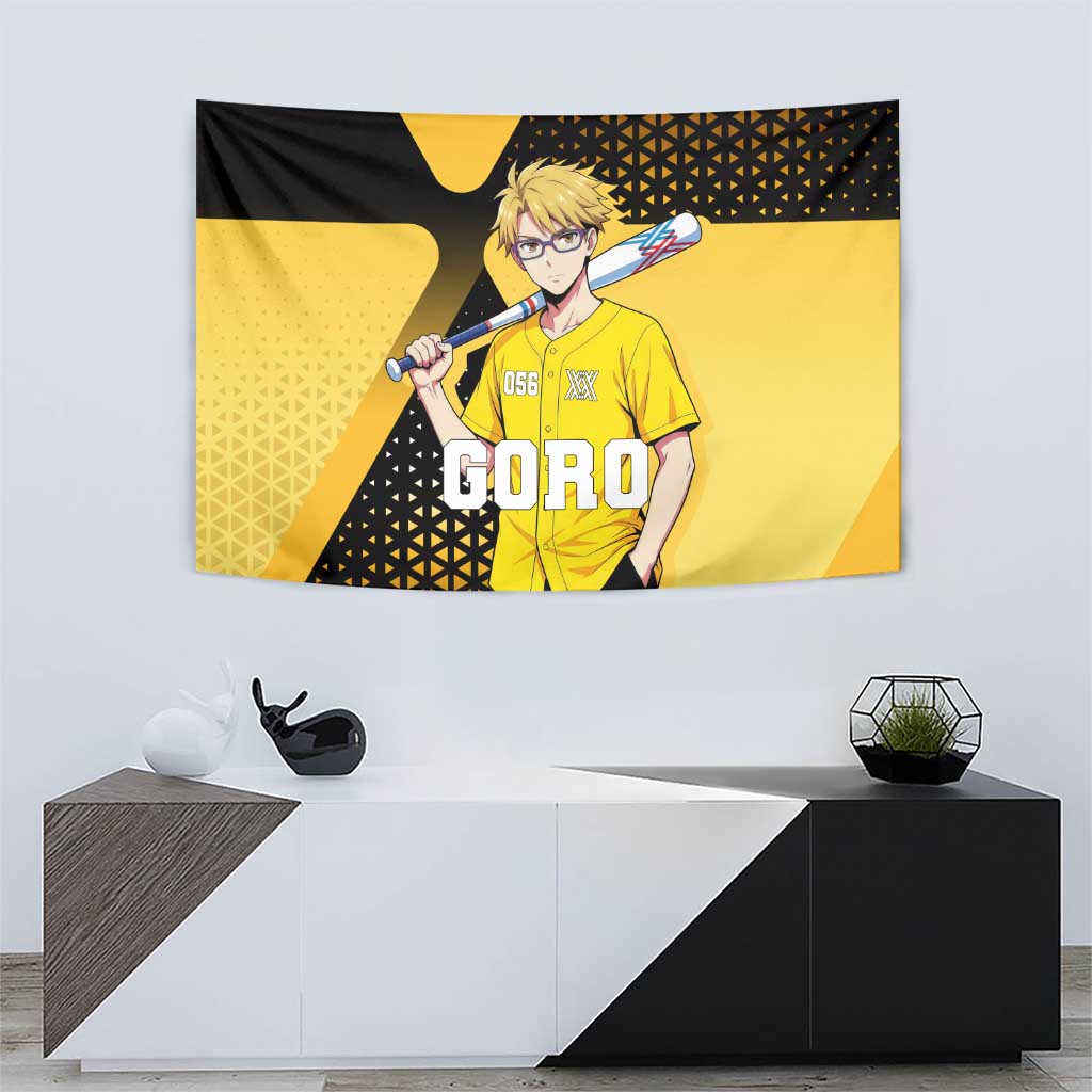 Goro Tapestry Yellow Black Baseball Anime Crossover