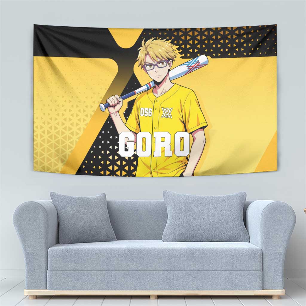 Goro Tapestry Yellow Black Baseball Anime Crossover