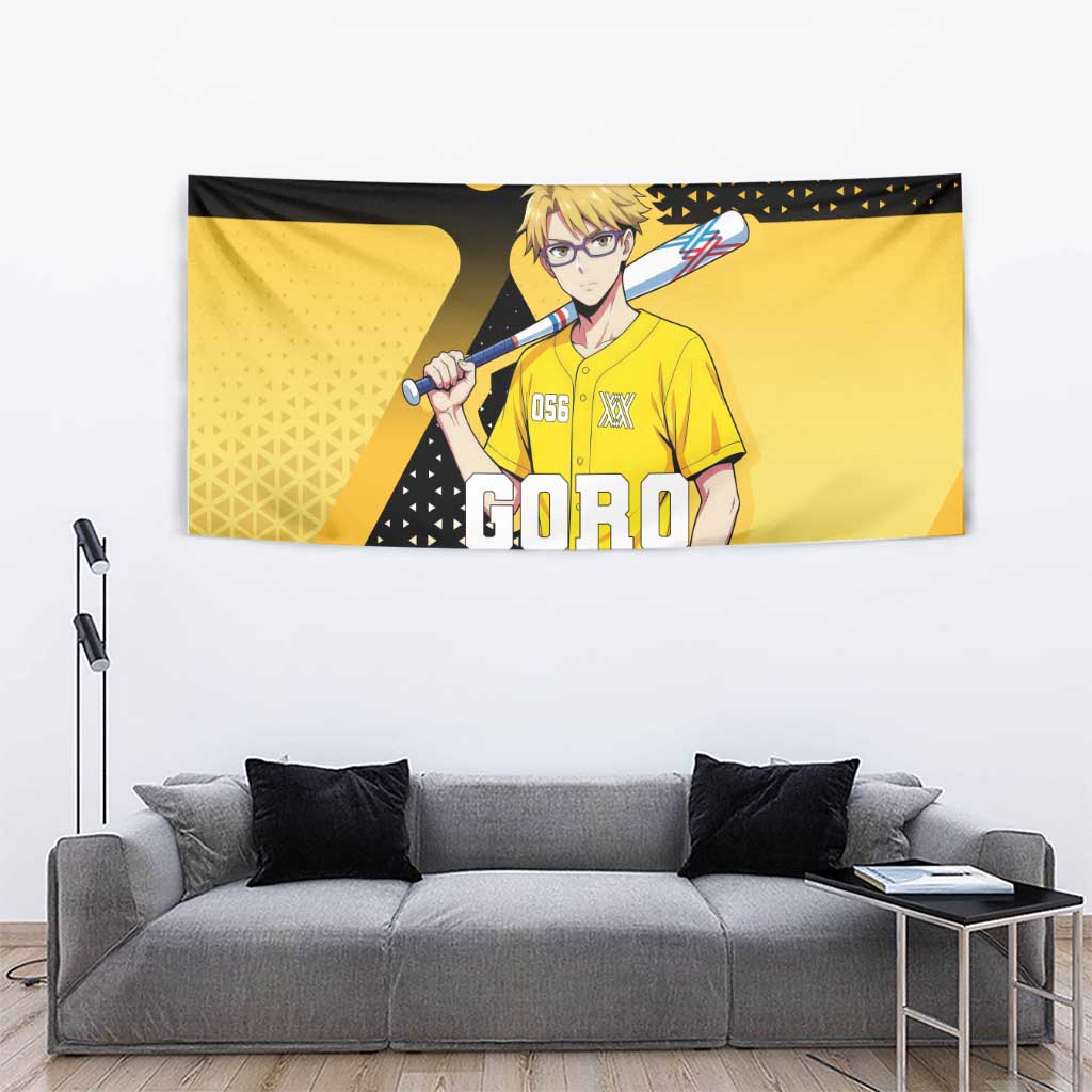 Goro Tapestry Yellow Black Baseball Anime Crossover