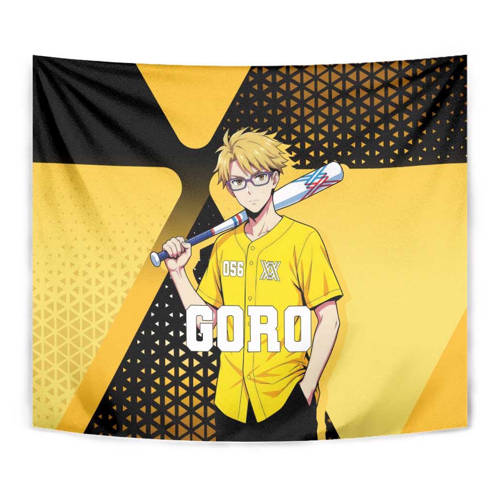 Goro Tapestry Yellow Black Baseball Anime Crossover