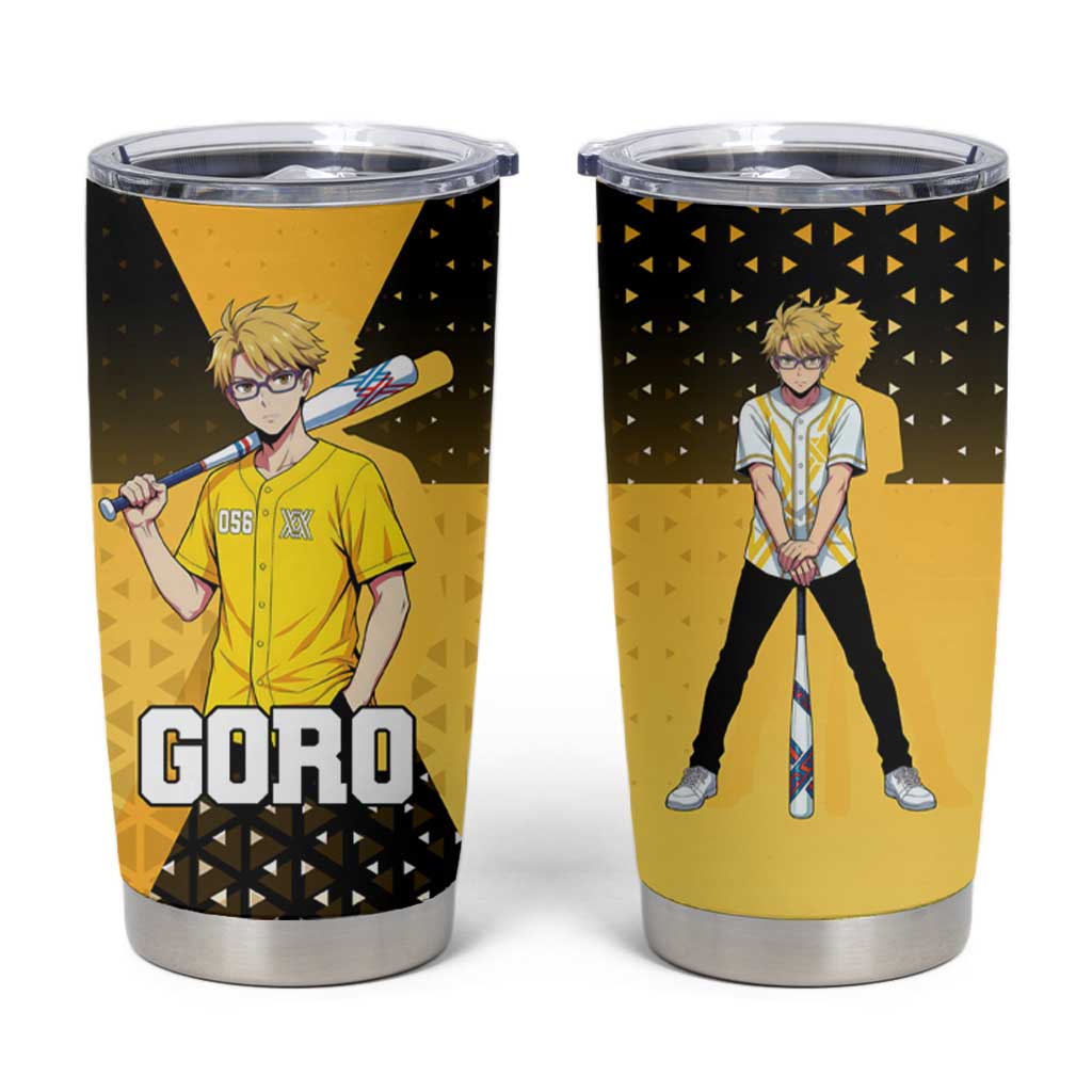 Goro Tumbler Cup Yellow Black Baseball Anime Crossover