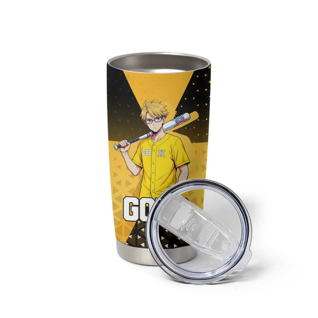 Goro Tumbler Cup Yellow Black Baseball Anime Crossover