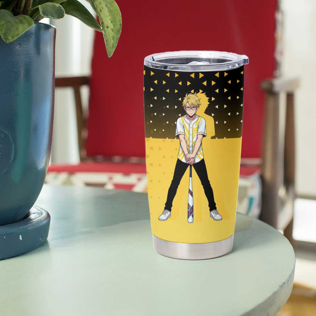 Goro Tumbler Cup Yellow Black Baseball Anime Crossover