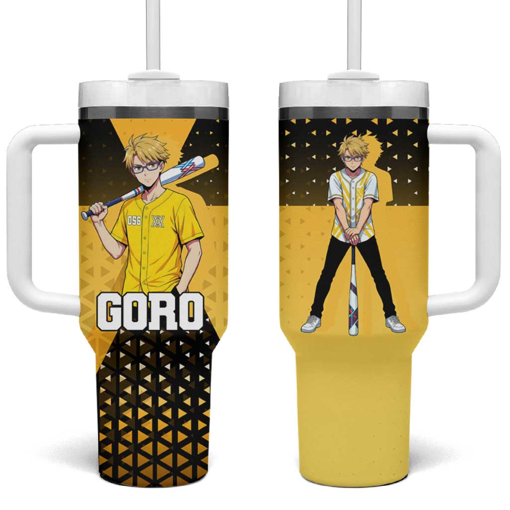 Goro Tumbler With Handle Yellow Black Baseball Anime Crossover