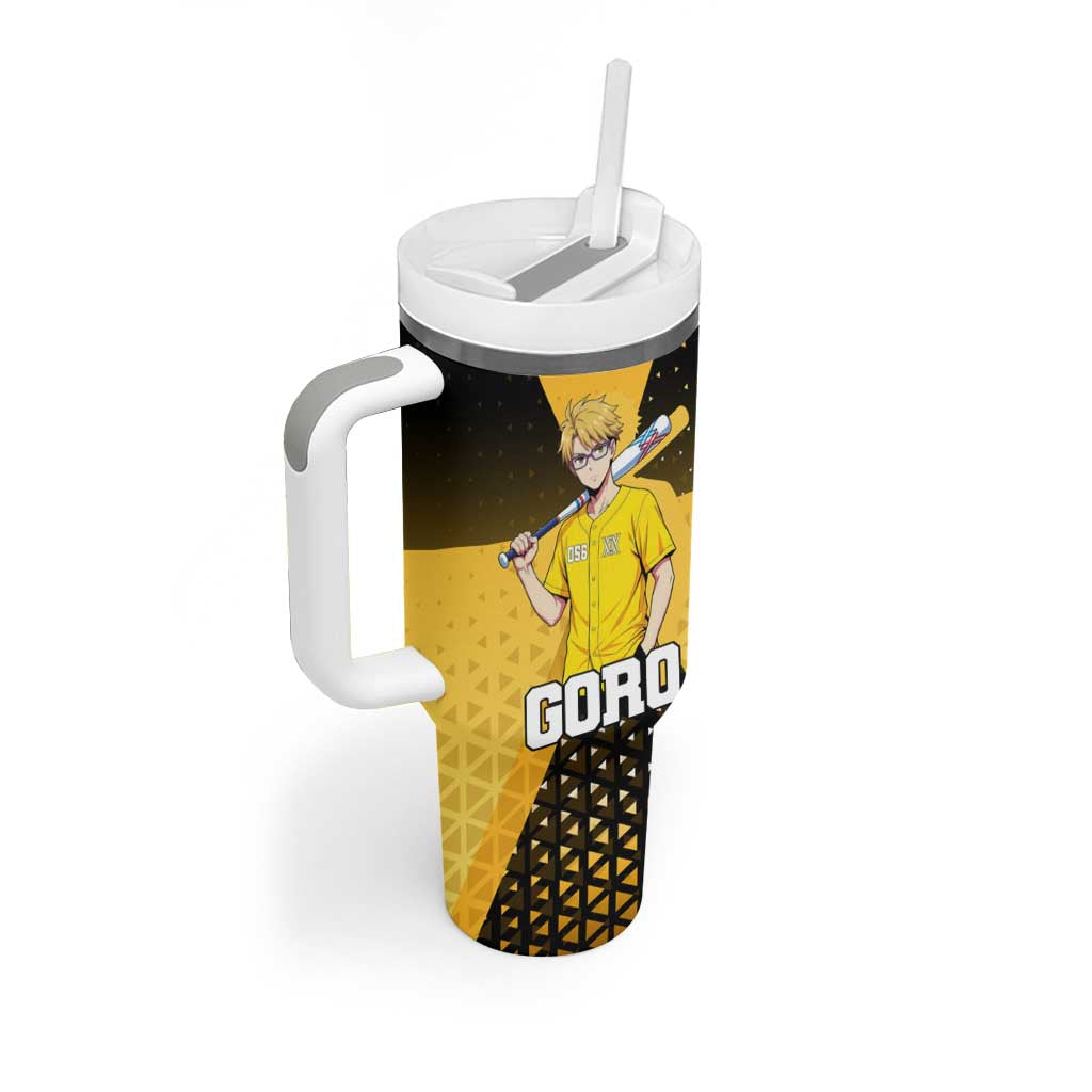 Goro Tumbler With Handle Yellow Black Baseball Anime Crossover