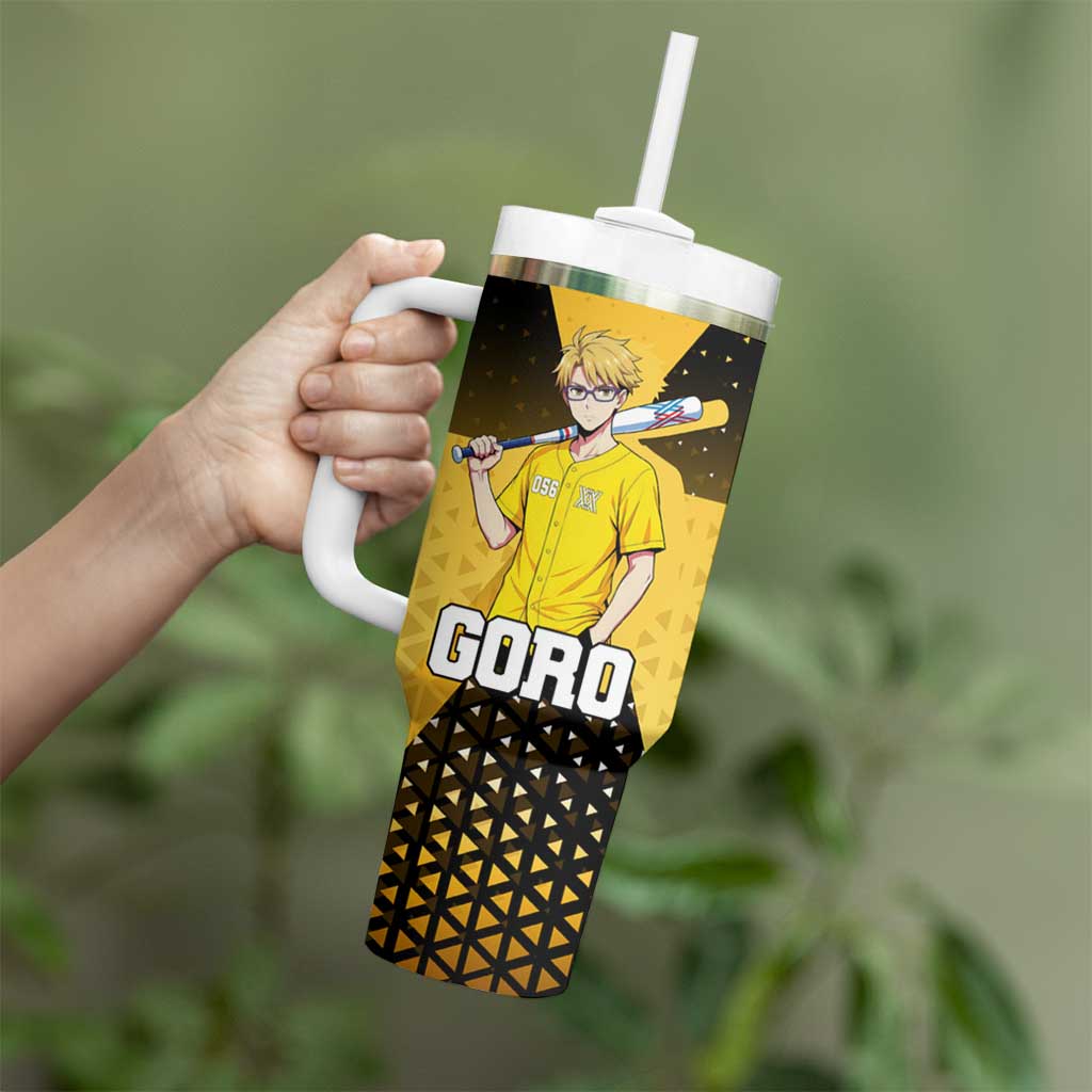 Goro Tumbler With Handle Yellow Black Baseball Anime Crossover