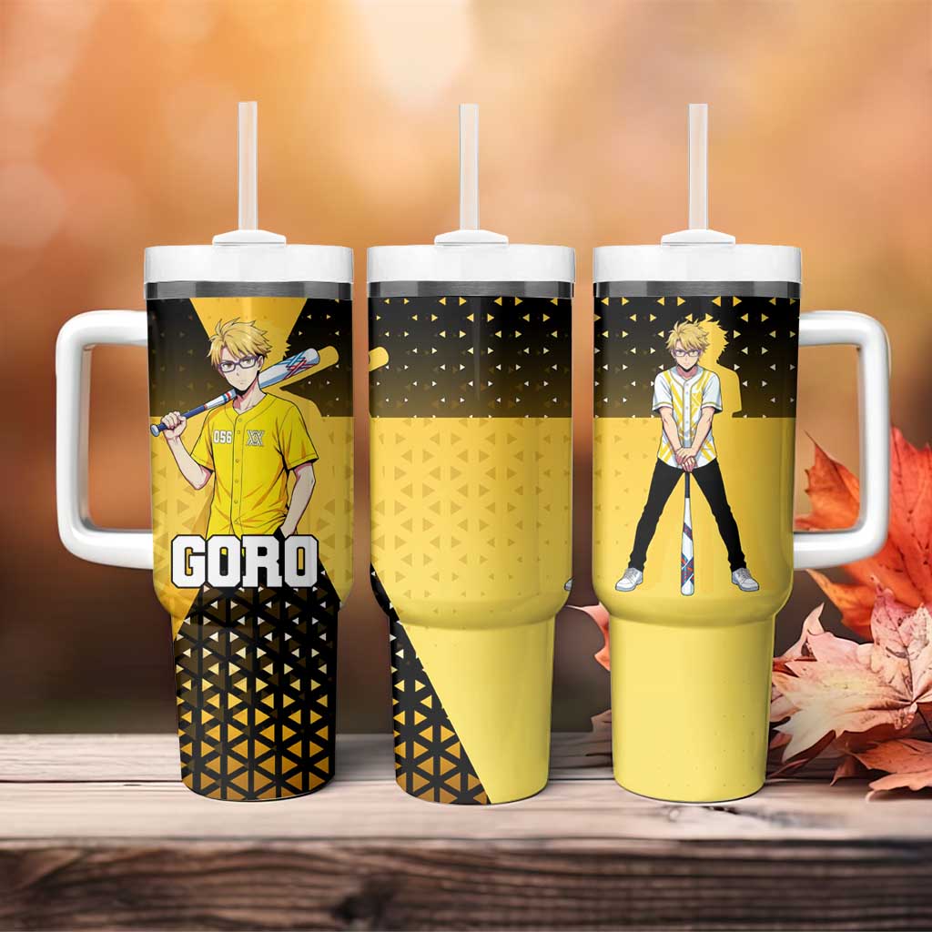 Goro Tumbler With Handle Yellow Black Baseball Anime Crossover