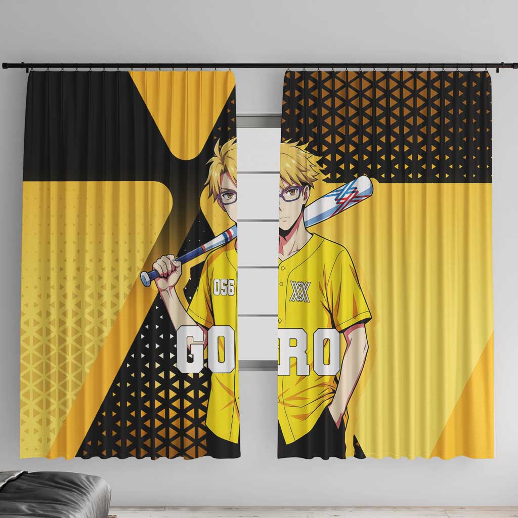 Goro Window Curtain Yellow Black Baseball Anime Crossover
