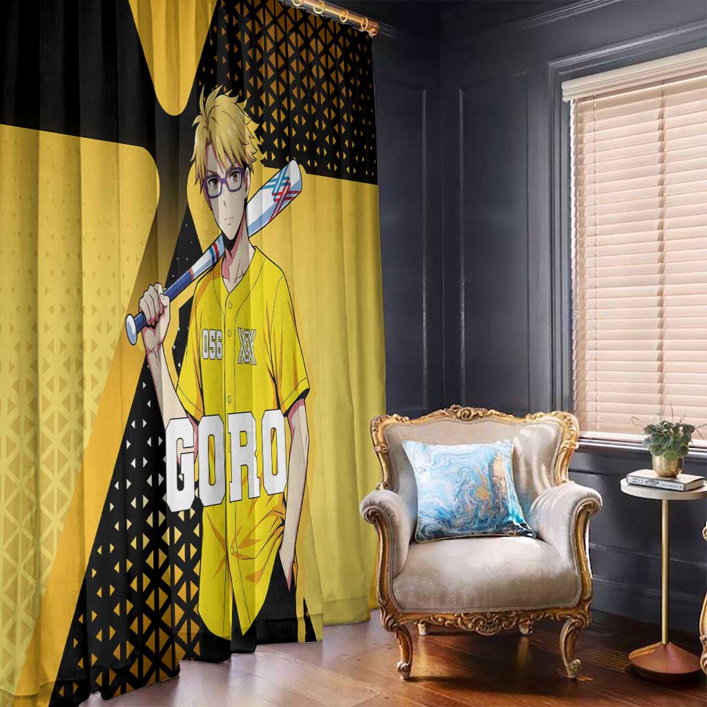 Goro Window Curtain Yellow Black Baseball Anime Crossover