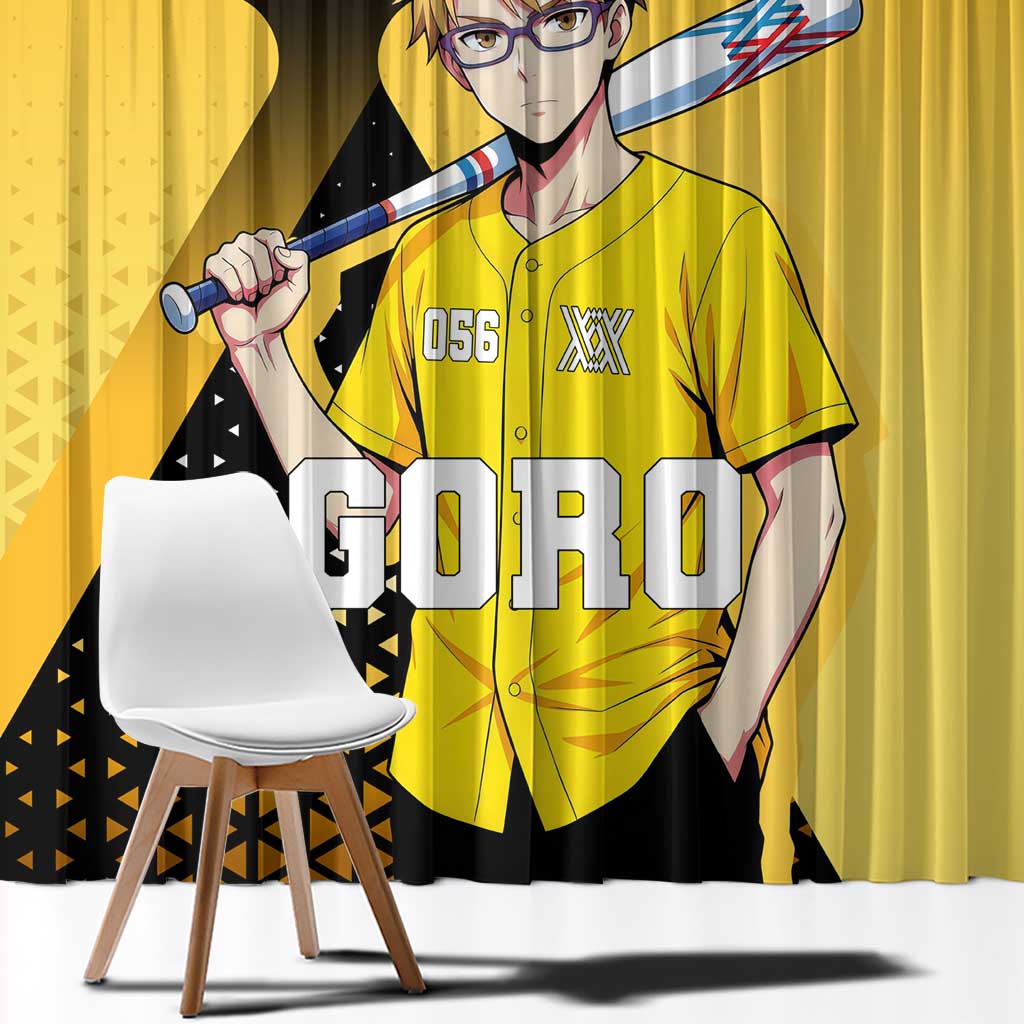 Goro Window Curtain Yellow Black Baseball Anime Crossover