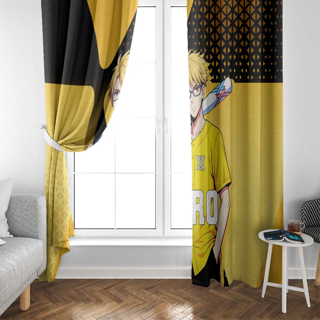 Goro Window Curtain Yellow Black Baseball Anime Crossover