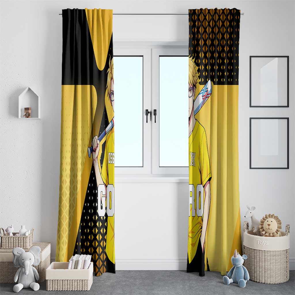 Goro Window Curtain Yellow Black Baseball Anime Crossover