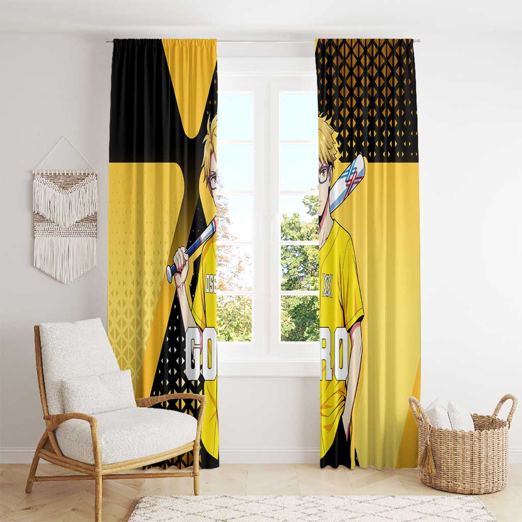 Goro Window Curtain Yellow Black Baseball Anime Crossover