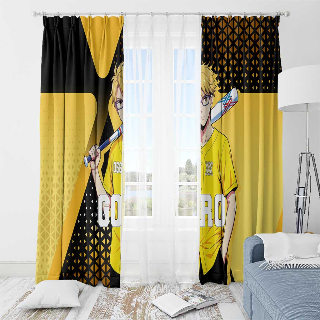 Goro Window Curtain Yellow Black Baseball Anime Crossover