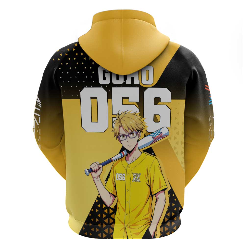 Goro Zip Hoodie Yellow Black Baseball Anime Crossover