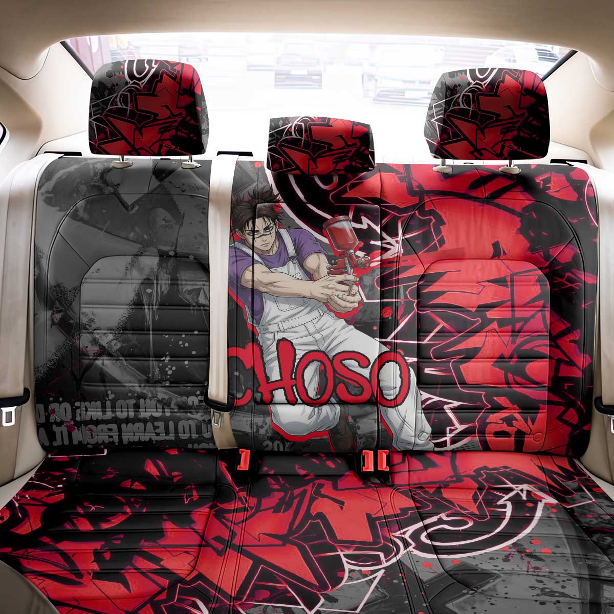 Choso Jujutsu Kaisen Back Car Seat Cover Urban Graffiti Street Art Style