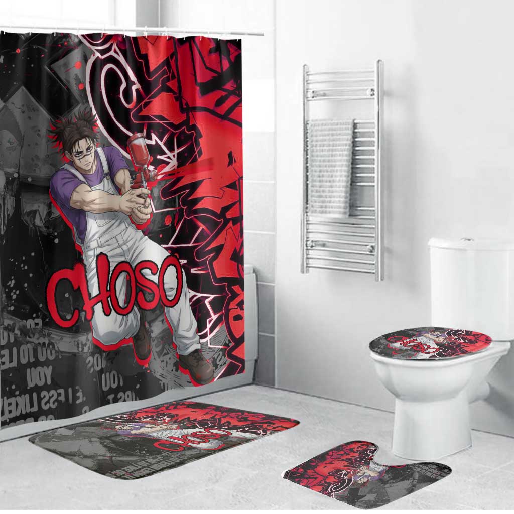 Choso Jujutsu Kaisen Bathroom Set Urban Graffiti Street Art Style