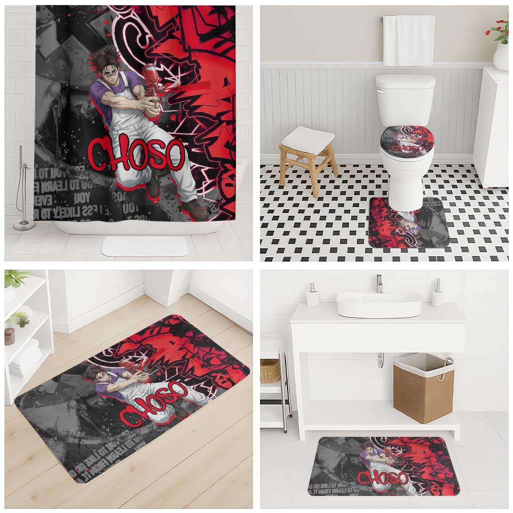 Choso Jujutsu Kaisen Bathroom Set Urban Graffiti Street Art Style