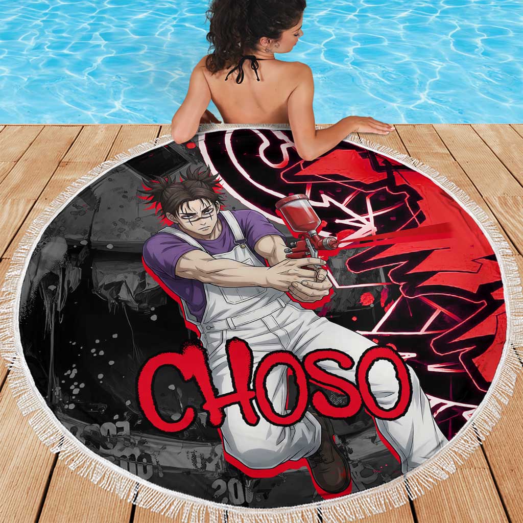 Choso Jujutsu Kaisen Beach Blanket Urban Graffiti Street Art Style