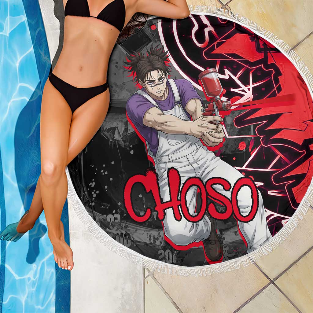 Choso Jujutsu Kaisen Beach Blanket Urban Graffiti Street Art Style