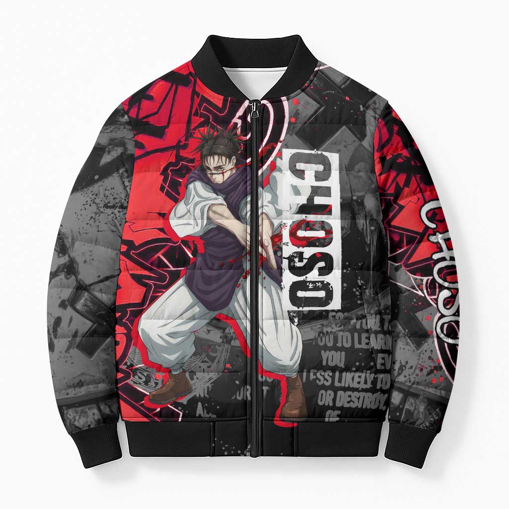 Choso Jujutsu Kaisen Bomber Puffer Jacket Urban Graffiti Street Art Style
