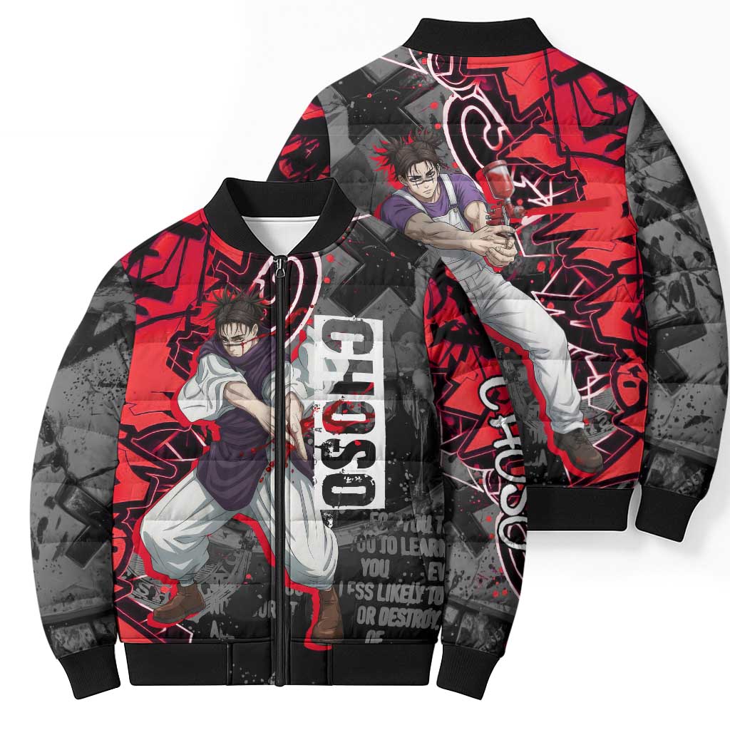 Choso Jujutsu Kaisen Bomber Puffer Jacket Urban Graffiti Street Art Style