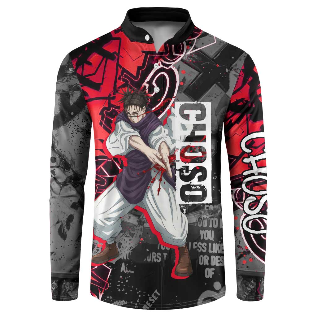 Choso Jujutsu Kaisen Button Sweatshirt Urban Graffiti Street Art Style
