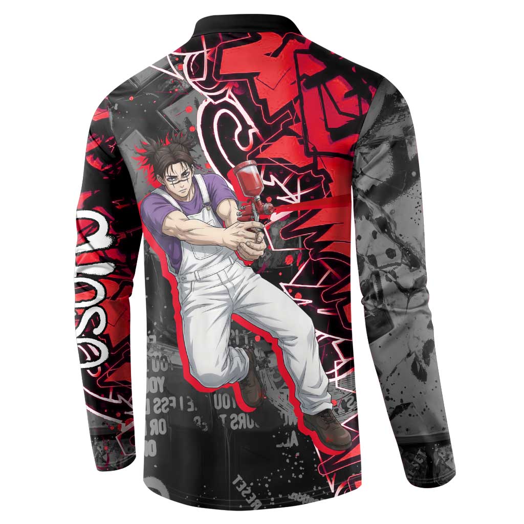 Choso Jujutsu Kaisen Button Sweatshirt Urban Graffiti Street Art Style