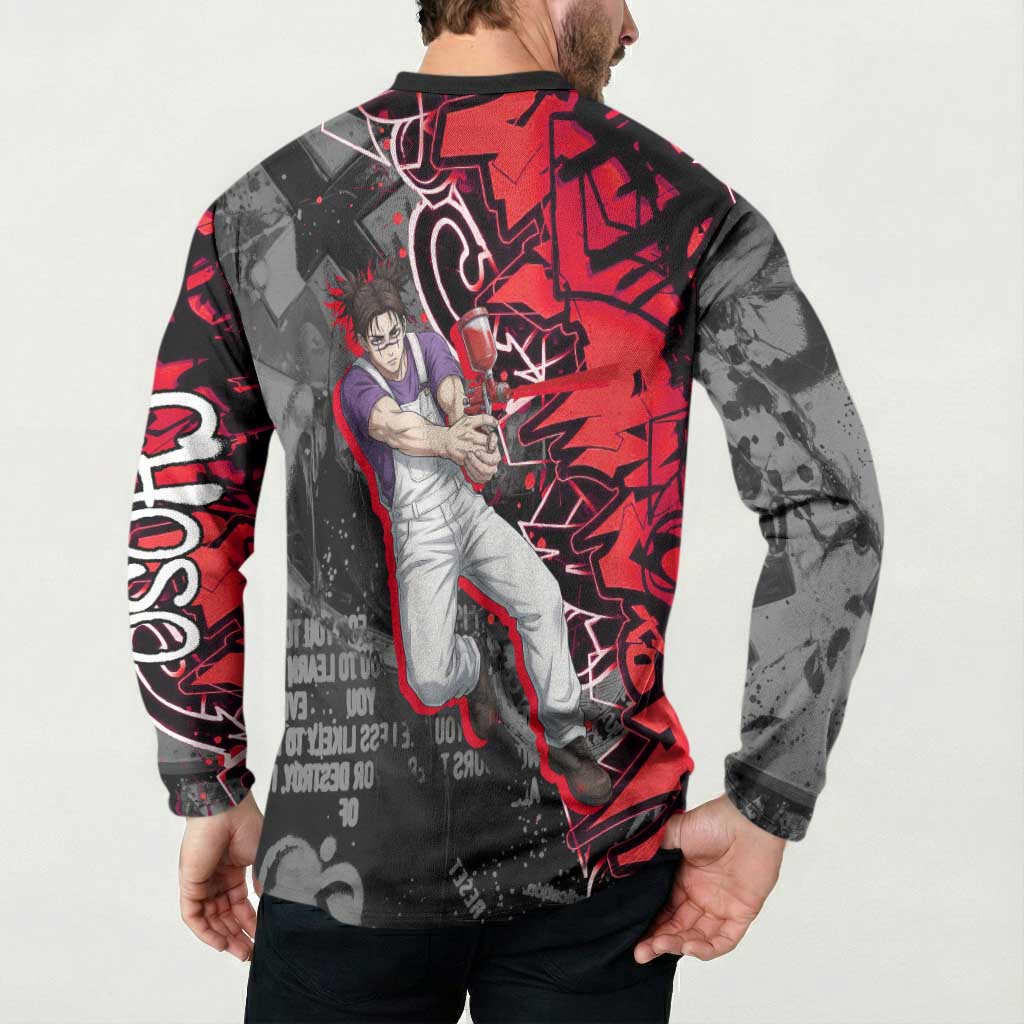 Choso Jujutsu Kaisen Button Sweatshirt Urban Graffiti Street Art Style